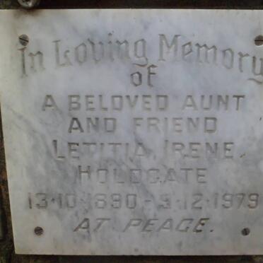 HOLDGATE Letitia Irene 1890-1979