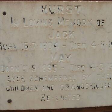HURST Jack 1884-1971 &amp; May 1895-1974
