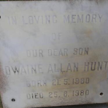 HUNT Dwaine Allan 1980-1980