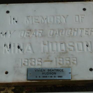 HUDSON Nina 1936-1969 :: HUDSON Vivien Beatrice 1905-1990