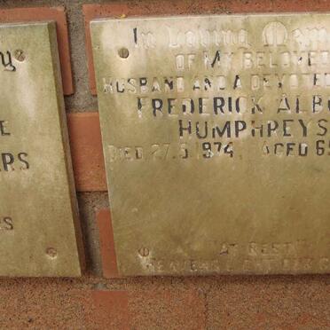 HUMPHREYS Frederick Albert -1974