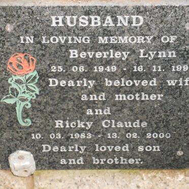HUSBAND Beverley Lynn 1949-1995 :: HUSBAND Ricky Claude 1983-2000