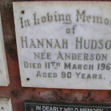 HUDSON Hannah nee ANDERSON -1963