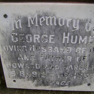 HUME George 1912-1983