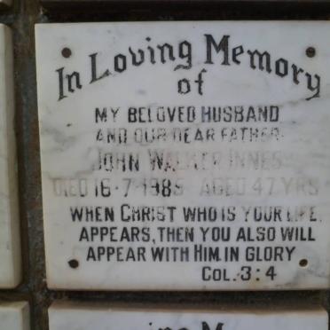 INNES John Walker -1985