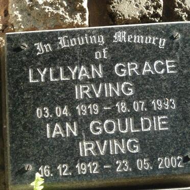 IRVING Ian Gouldie 1912-2002 &amp; Lyllyan Grace 1919-1993