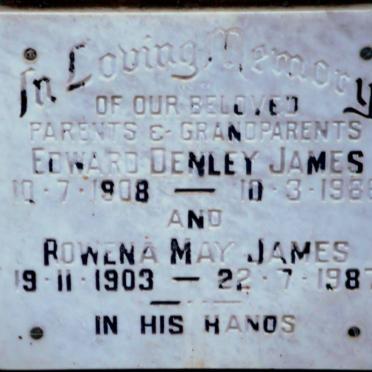 JAMES Edward Denley 1908-1986 &amp; Rowena May 1903-1987
