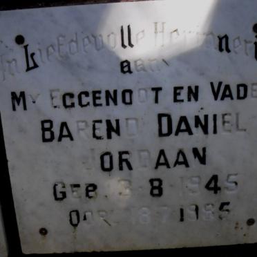 JORDAAN Barend Daniel 1945-1985