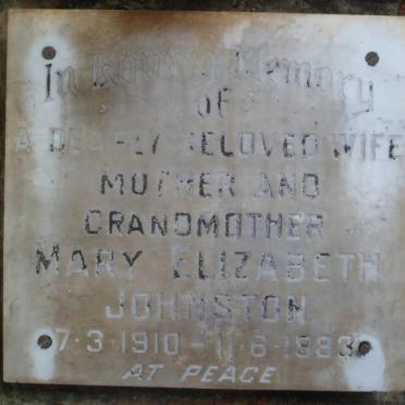 JOHNSTON Mary Elizabeth 1910-1983