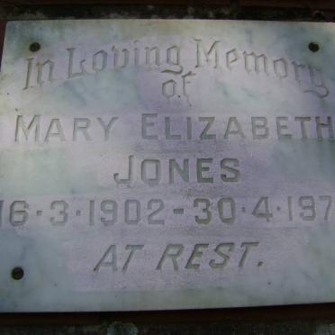 JONES Mary Elizabeth 1902-1979