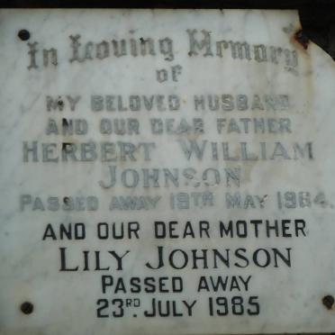 JOHNSON Herbert William -1964 &amp; Lily -1985