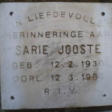 JOOSTE Sarie 1930-1987