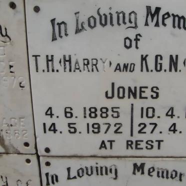 JONES T.H. 1885-1972 &amp; K.G.N. 1890-1989
