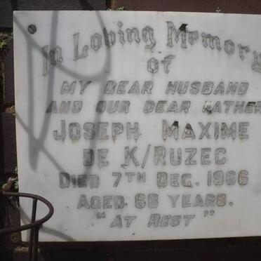 K/RUZEC  Joseph Maxime, de -1966