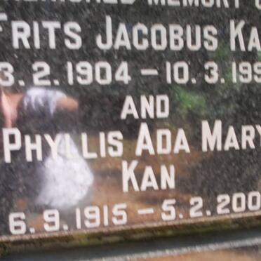 KAN Frits Jacobus 1904-1992 &amp; Phyllis Ada Mary 1915-2005