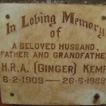 KEMP H.R.A. 1909-1989