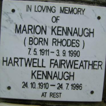KENNAUGH Hartwell Fairweather 1910-1996 &amp; Marion RHODES 1911-1990