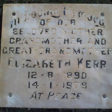 KERR Elizabeth 1890-1979