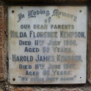 KEMPSON Harold James -1957 &amp; Hilda Florence -1956