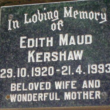 KERSHAW Edith Maud 1920-1993