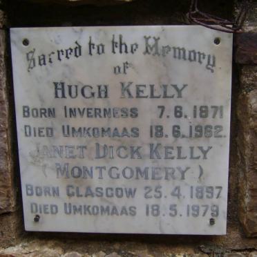 KELLY Hugh 1871-1962 &amp; Janet Dick MONTGOMERY 1897-1979