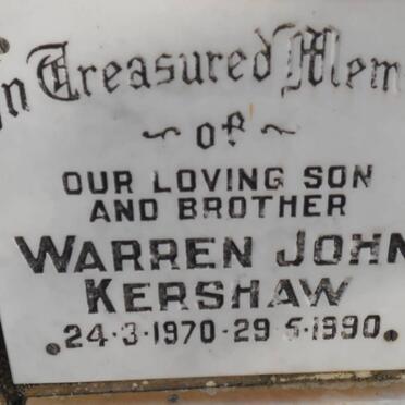 KERSHAW Warren John 1970-1990