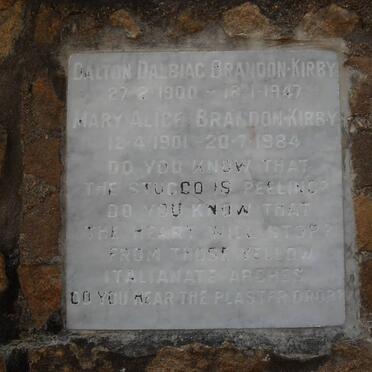 KIRBY Dalton Dalbiac, Brandon 1900-1947 &amp; Mary Alice 1901-1984