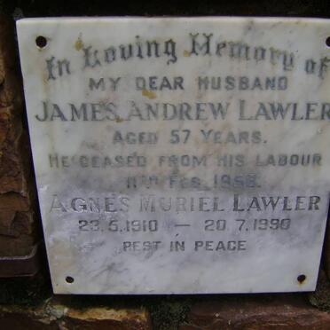 LAWLER James Andrew -1958 &amp; Agnes Muriel 1910-1990
