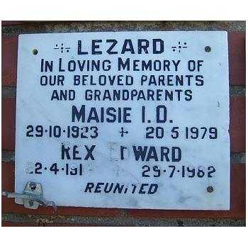 LEZARD Rex Edward 1914-1982 &amp; Maisie I.D. 1923-1979