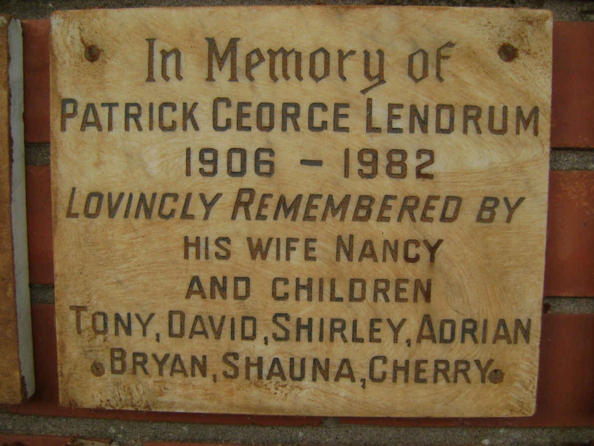 LENDRUM  Patrick George 1906-1982