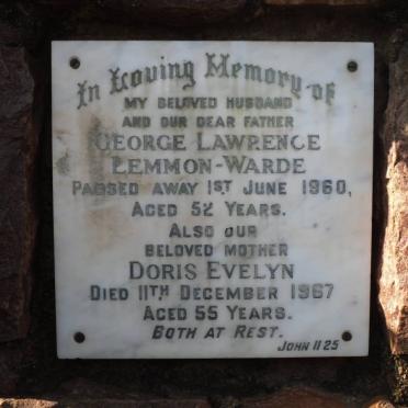 LEMMON-WARDE George Lawrence -1960 &amp; Doris Evelyn -1967