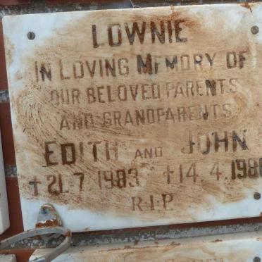 LOWNIE John -1986 &amp; Edith -1983