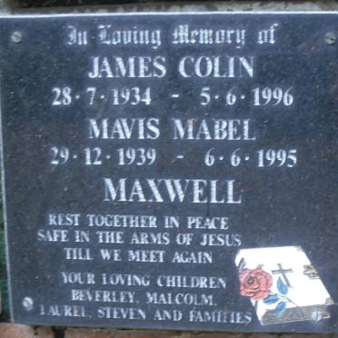 MAXWELL James Colin 1934-1996 &amp; Mavis Mabel 1939-1995