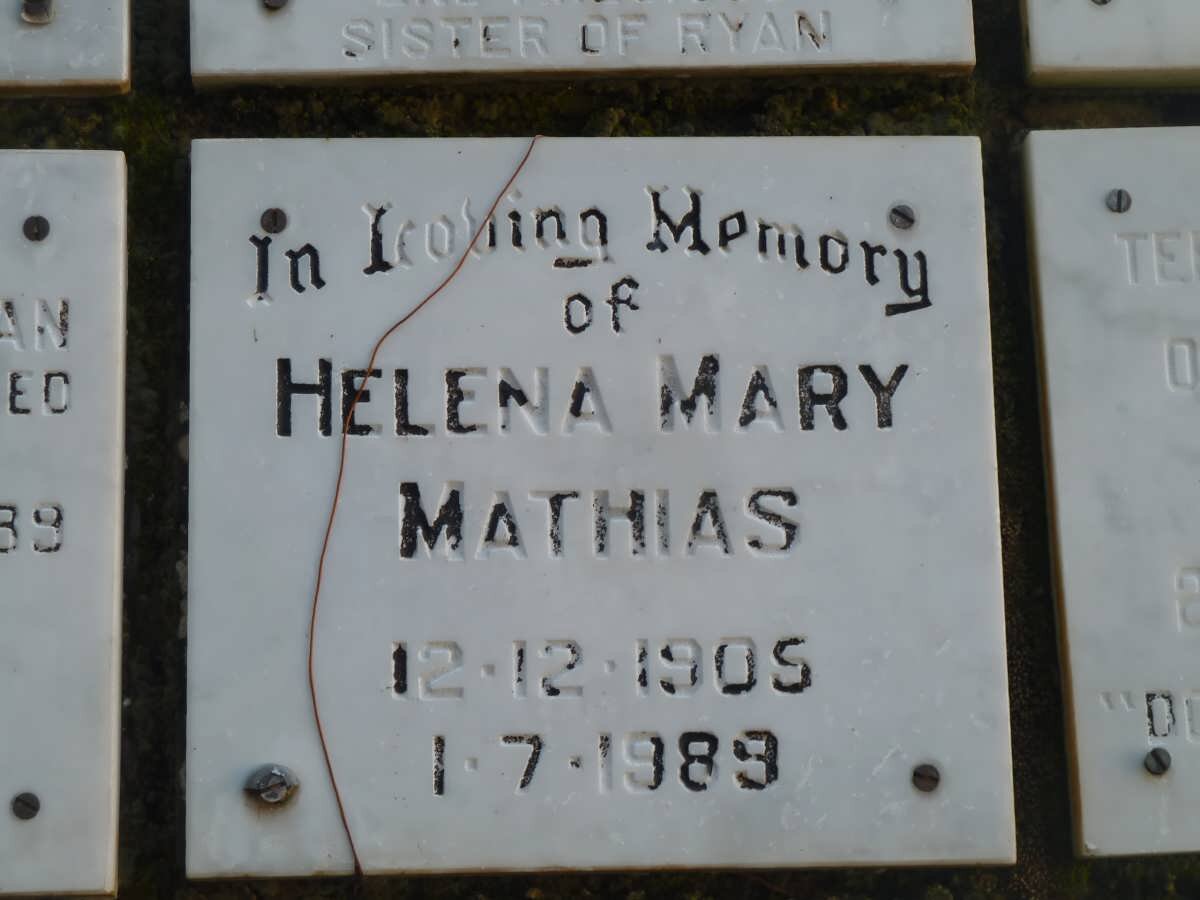 MATHIAS Helena Mary 1905-1989