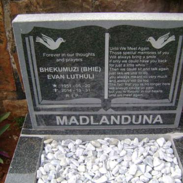 MADLANDUNA Bhekumuzi Evan Luthuli 1951-2014