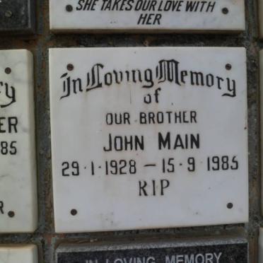 MAIN John 1928-1985