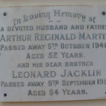 MARTIN Arthur Reginald -1946 :: JACKLIN Leonard -1953