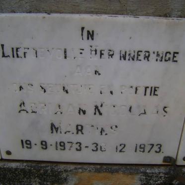 MARTINS Adriaan Nicolaas 1973-1973