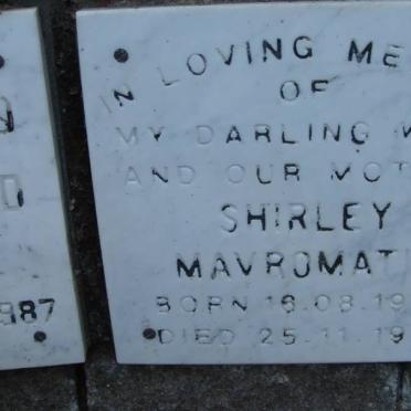 MAVROMATIS Shirley 1903-1987