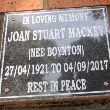 MACKEY Joan Stuart nee BOYNTON 1921-2017