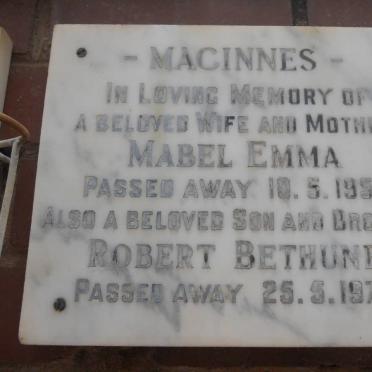 MACINNES Mabel Emma -1959 :: BETHUNE Robert -1970