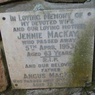 MACKAY Angus -1963 &amp; Jennie -1953