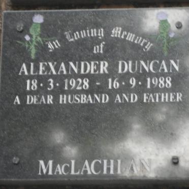 MacLACHLAN Alexander Duncan 1928-1988