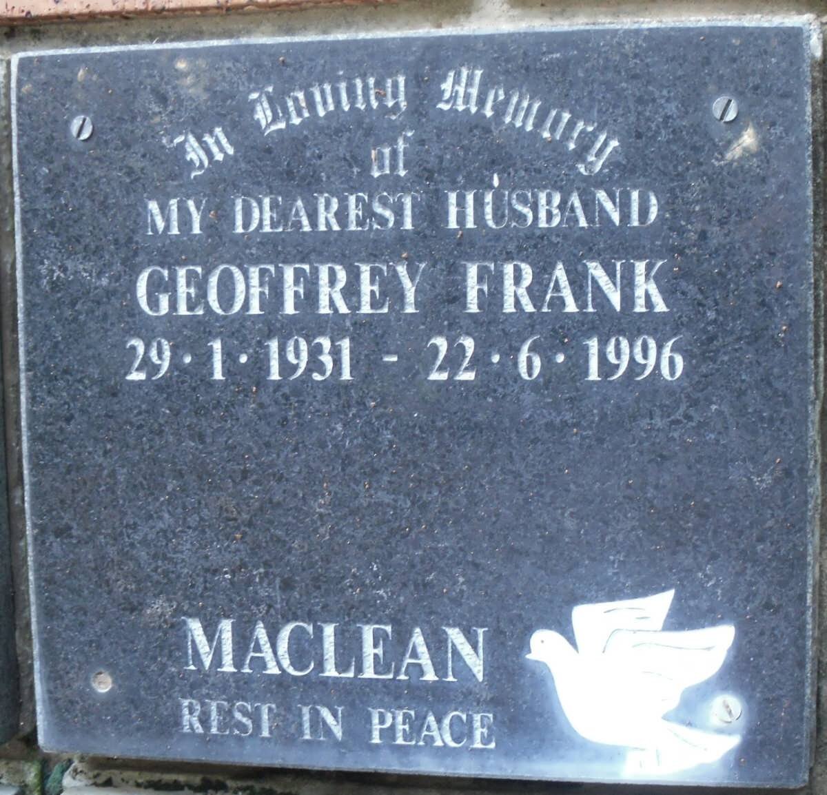 MACLEAN Geoffrey Frank 1931-1996