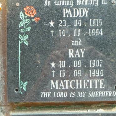MATCHETTE Paddy 1915-1994 &amp; Ray 1907-1994