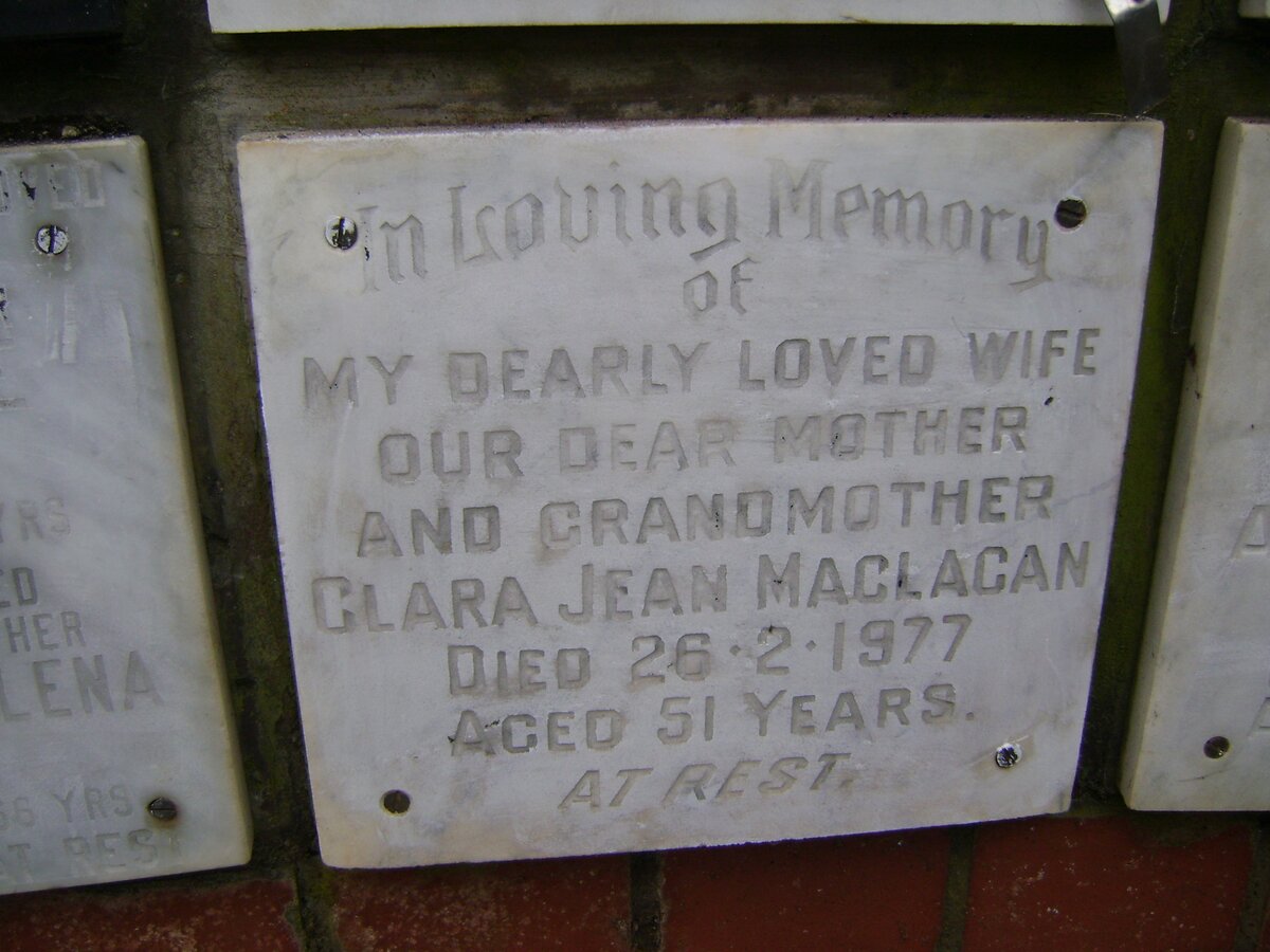 MACLAGAN Clara Jean -1977