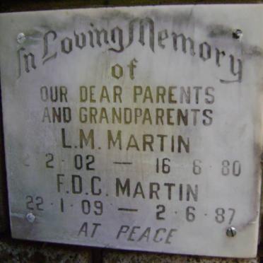 MARTIN L.M. 1902-1980 &amp; F.D.C. 1909-1987