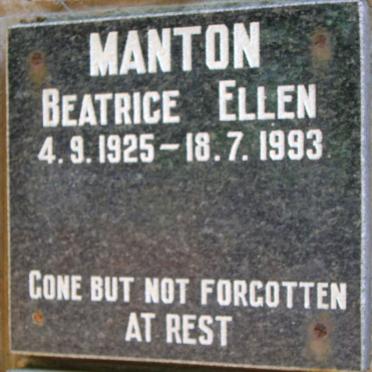 MANTON Beatrice Ellen 1925-1993