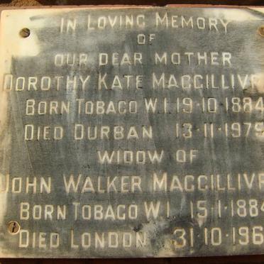 MacGILLIVRAY John Walker 1884-1961 &amp; Dorothy Kate 1884-1975
