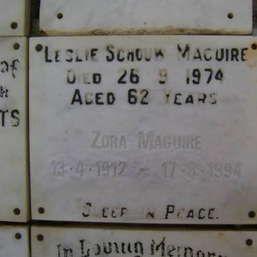MAGUIRE Leslie Schouw -1974 :: MAGUIRE Zora 1912-1994
